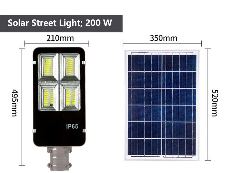 300W 400W IP65 방수 알루미늄 태양광 LED 스트리트 라이트 원격 제어 및 전구